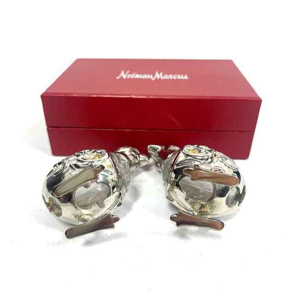 Vintage Godinger Silver Crystal Salt & Pepper Shakers Chicks Neiman Marcus Rare - Picture 5 of 8